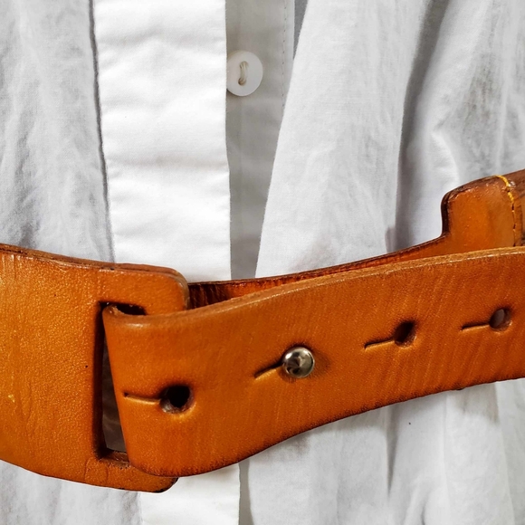 NWOT-Vintage 90's Woven Braided Leather Belt Preppy Brown - Picture 5 of 11